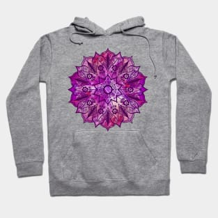 Coral/Pink Paint Pour Mandala Hoodie